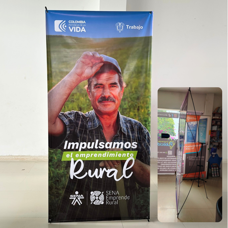 PENDÓN CON PORTAPENDÓN ARAÑA ECONÓMICO