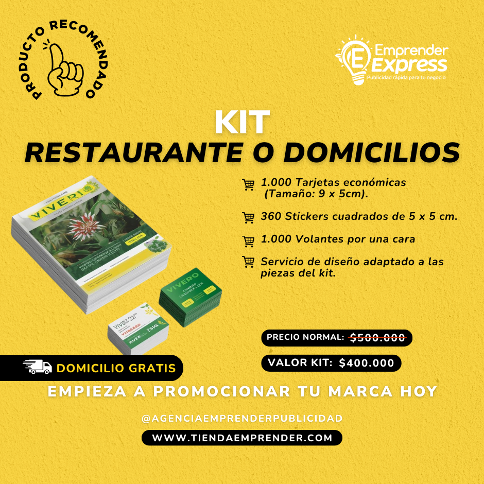 KIT RESTAURANTE O DOMICILIOS