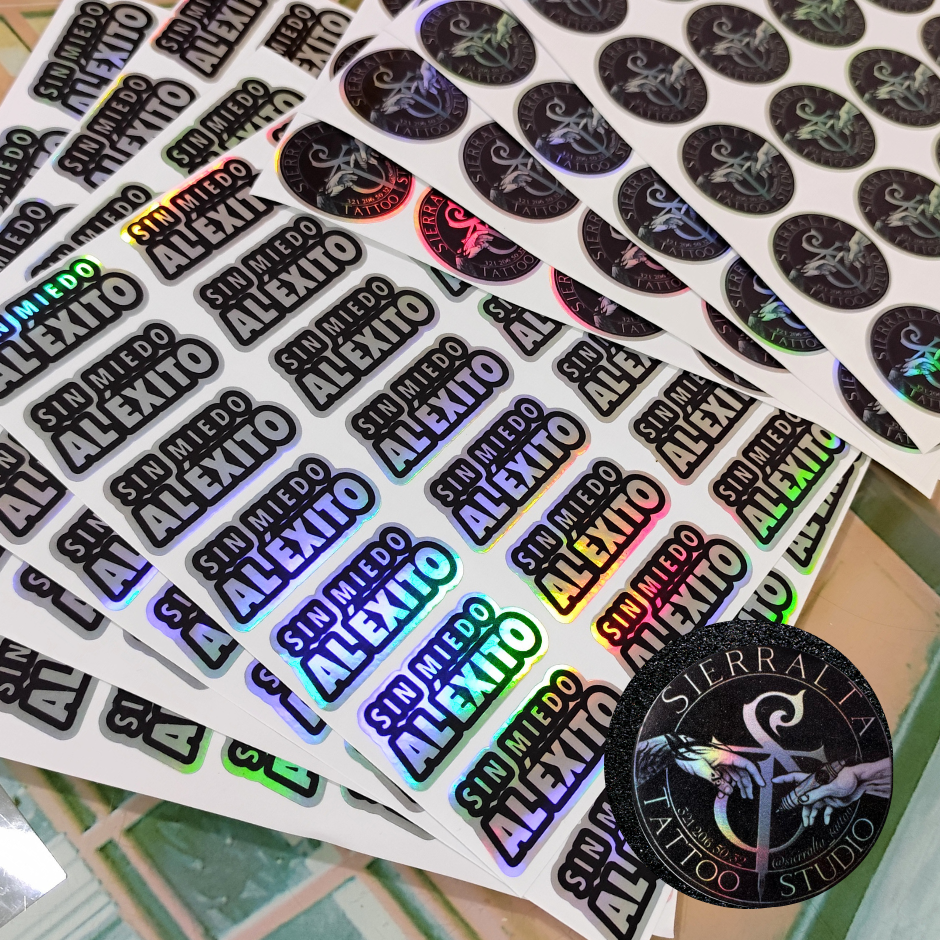 STICKERS O CALCOMANÍAS ADHESIVAS ACABADO TORNASOL